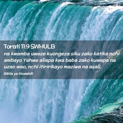 Picture 02 - Torati 11:9 SWHULB - na kwamba uweze kuongeza siku zako katika nchi - Bible Verse Picture