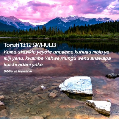 Picture 02 - Torati 13:12 SWHULB - Kama utasikia yeyote anasema kuhusu moja ya miji - Bible Verse Picture