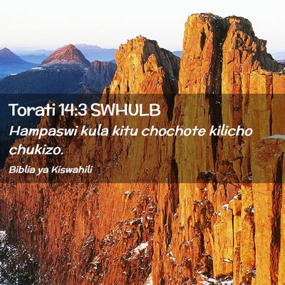 Picture 02 - Torati 14:3 SWHULB - Hampaswi kula kitu chochote kilicho - Bible Verse Picture