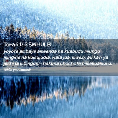 Picture 02 - Torati 17:3 SWHULB - yoyote ambaye ameenda na kuabudu miungu mingine - Bible Verse Picture
