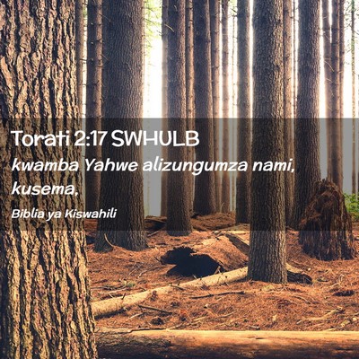 Picture 02 - Torati 2:17 SWHULB - kwamba Yahwe alizungumza nami, - Bible Verse Picture