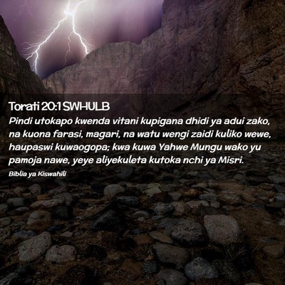 Picture 02 - Torati 20:1 SWHULB - Pindi utokapo kwenda vitani kupigana dhidi ya - Bible Verse Picture