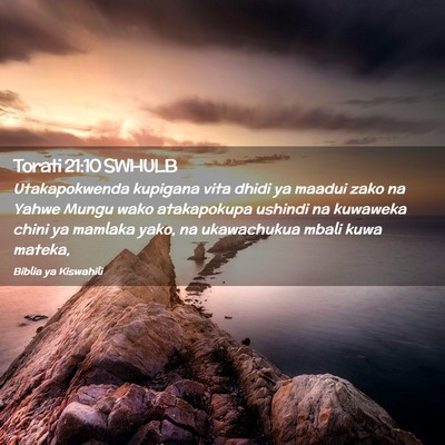 Picture 02 - Torati 21:10 SWHULB - Utakapokwenda kupigana vita dhidi ya maadui zako - Bible Verse Picture