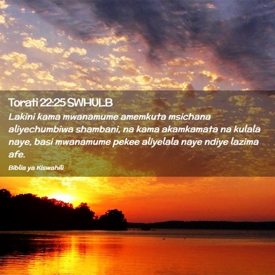 Picture 02 - Torati 22:25 SWHULB - Lakini kama mwanamume amemkuta msichana - Bible Verse Picture