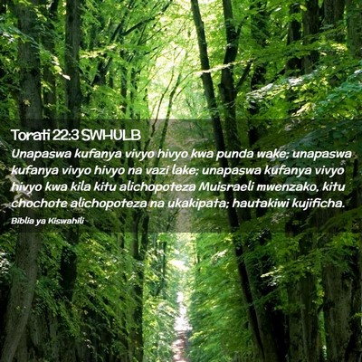 Picture 02 - Torati 22:3 SWHULB - Unapaswa kufanya vivyo hivyo kwa punda wake; - Bible Verse Picture