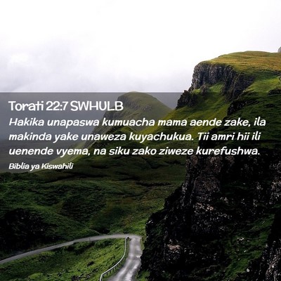 Picture 02 - Torati 22:7 SWHULB - Hakika unapaswa kumuacha mama aende zake, ila - Bible Verse Picture