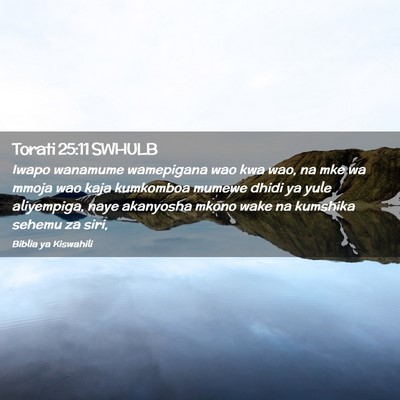 Picture 02 - Torati 25:11 SWHULB - Iwapo wanamume wamepigana wao kwa wao, na mke wa - Bible Verse Picture