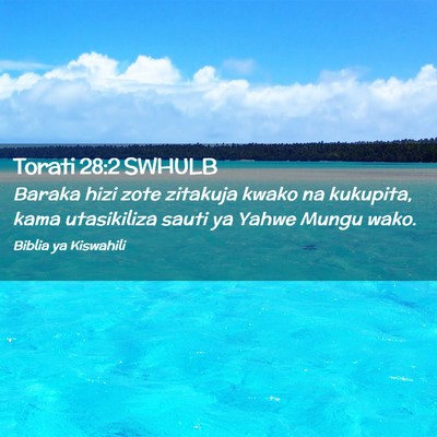 Picture 02 - Torati 28:2 SWHULB - Baraka hizi zote zitakuja kwako na kukupita, kama - Bible Verse Picture
