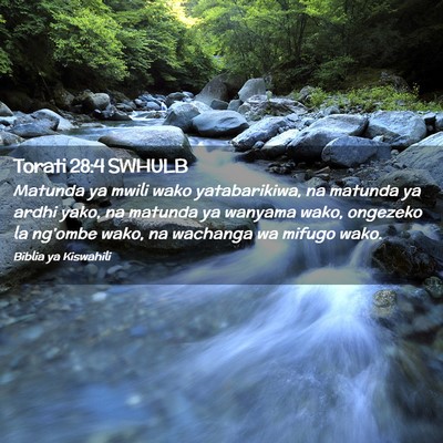 Picture 02 - Torati 28:4 SWHULB - Matunda ya mwili wako yatabarikiwa, na matunda ya - Bible Verse Picture
