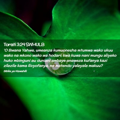 Picture 02 - Torati 3:24 SWHULB - 'O Bwana Yahwe, umeanza kumuonesha mtumwa wako - Bible Verse Picture