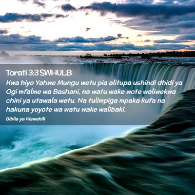 Picture 02 - Torati 3:3 SWHULB - Kwa hiyo Yahwe Mungu wetu pia alitupa ushindi - Bible Verse Picture