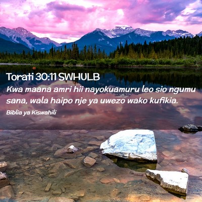 Picture 02 - Torati 30:11 SWHULB - Kwa maana amri hii nayokuamuru leo sio ngumu - Bible Verse Picture