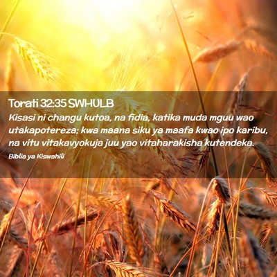 Picture 02 - Torati 32:35 SWHULB - Kisasi ni changu kutoa, na fidia, katika muda - Bible Verse Picture