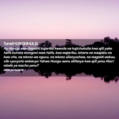 Picture 02 - Torati 4:34 SWHULB - Au Mungu ameshawahi kujaribu kwenda na - Bible Verse Picture