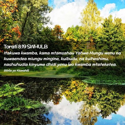 Picture 02 - Torati 8:19 SWHULB - Itakuwa kwamba, kama mtamsahau Yahwe Mungu wenu - Bible Verse Picture