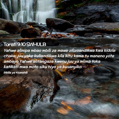 Picture 02 - Torati 9:10 SWHULB - Yahwe alinipa mbao mbili za mawe zilizoandikwa - Bible Verse Picture