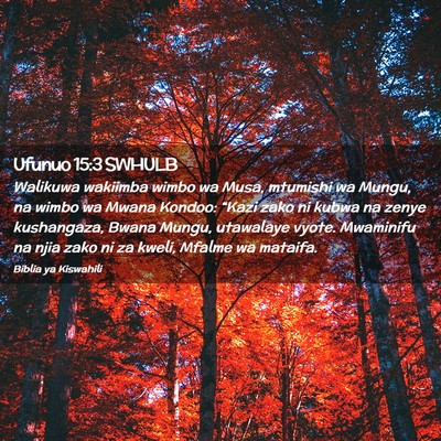 Picture 02 - Ufunuo 15:3 SWHULB - Walikuwa wakiimba wimbo wa Musa, mtumishi wa - Bible Verse Picture