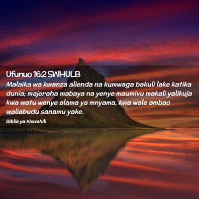Picture 02 - Ufunuo 16:2 SWHULB - Malaika wa kwanza alienda na kumwaga bakuli lake - Bible Verse Picture