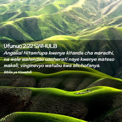 Picture 02 - Ufunuo 2:22 SWHULB - Angalia! Nitamtupa kwenye kitanda cha maradhi, na - Bible Verse Picture