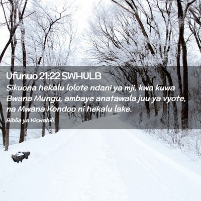 Picture 02 - Ufunuo 21:22 SWHULB - Sikuona hekalu lolote ndani ya mji, kwa kuwa - Bible Verse Picture