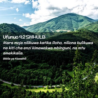 Picture 02 - Ufunuo 4:2 SWHULB - Mara moja nilikuwa katika Roho, niliona kulikuwa - Bible Verse Picture