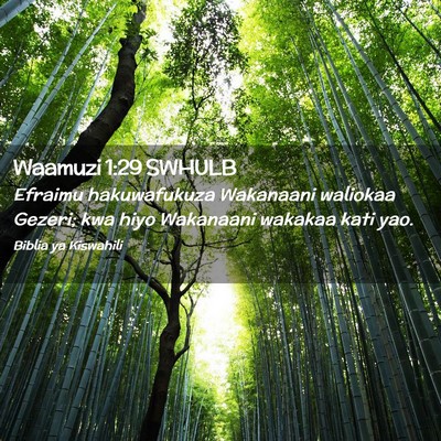 Picture 02 - Waamuzi 1:29 SWHULB - Efraimu hakuwafukuza Wakanaani waliokaa Gezeri; - Bible Verse Picture