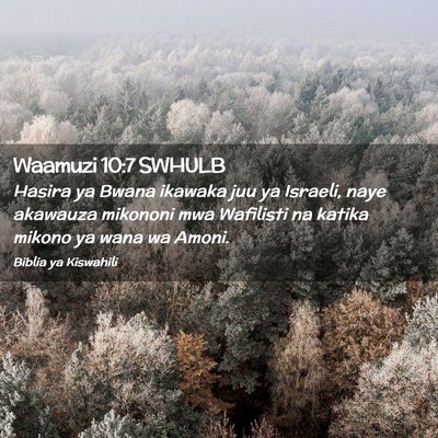 Picture 02 - Waamuzi 10:7 SWHULB - Hasira ya Bwana ikawaka juu ya Israeli, naye - Bible Verse Picture