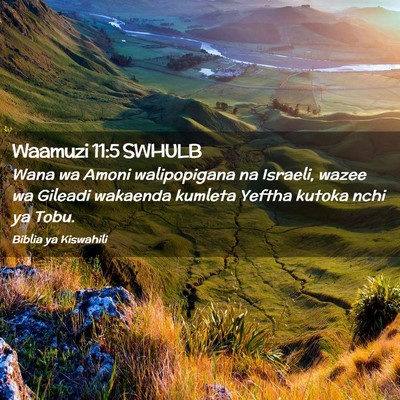 Picture 02 - Waamuzi 11:5 SWHULB - Wana wa Amoni walipopigana na Israeli, wazee wa - Bible Verse Picture