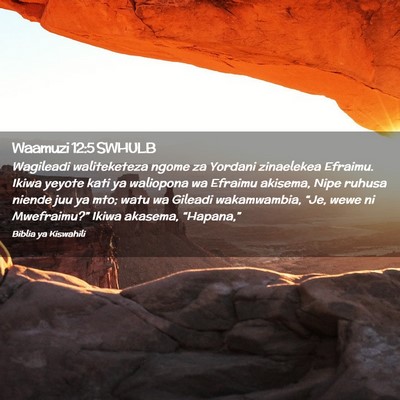 Picture 02 - Waamuzi 12:5 SWHULB - Wagileadi waliteketeza ngome za Yordani - Bible Verse Picture