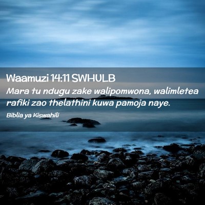 Picture 02 - Waamuzi 14:11 SWHULB - Mara tu ndugu zake walipomwona, walimletea rafiki - Bible Verse Picture