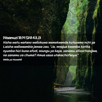 Picture 02 - Waamuzi 18:14 SWHULB - Kisha watu watano waliokuwa wamekwenda kutazama - Bible Verse Picture