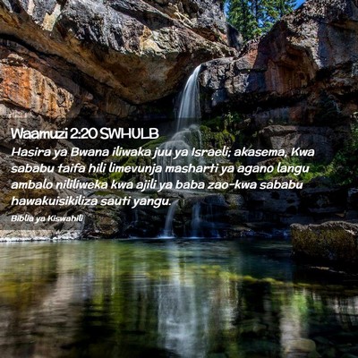 Picture 02 - Waamuzi 2:20 SWHULB - Hasira ya Bwana iliwaka juu ya Israeli; akasema, - Bible Verse Picture