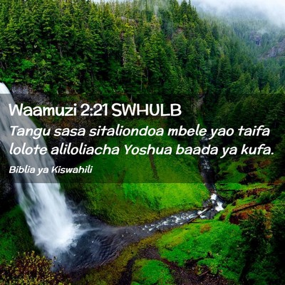 Picture 02 - Waamuzi 2:21 SWHULB - Tangu sasa sitaliondoa mbele yao taifa lolote - Bible Verse Picture