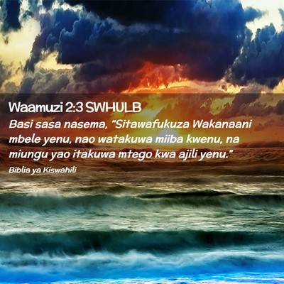 Picture 02 - Waamuzi 2:3 SWHULB - Basi sasa nasema, “Sitawafukuza Wakanaani mbele - Bible Verse Picture