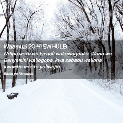 Picture 02 - Waamuzi 20:41 SWHULB - Ndipo watu wa Israeli wakawageuka. Wana wa - Bible Verse Picture