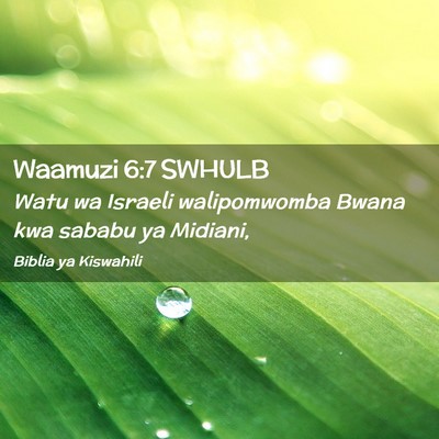 Picture 02 - Waamuzi 6:7 SWHULB - Watu wa Israeli walipomwomba Bwana kwa sababu ya - Bible Verse Picture