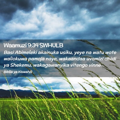 Picture 02 - Waamuzi 9:34 SWHULB - Basi Abimeleki akainuka usiku, yeye na watu wote - Bible Verse Picture