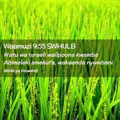 Picture 02 - Waamuzi 9:55 SWHULB - Watu wa Israeli walipoona kwamba Abimeleki - Bible Verse Picture