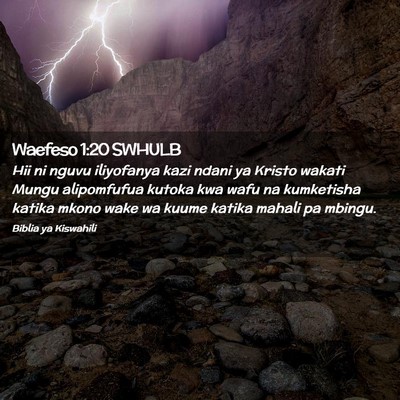 Picture 02 - Waefeso 1:20 SWHULB - Hii ni nguvu iliyofanya kazi ndani ya Kristo - Bible Verse Picture