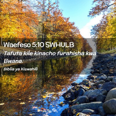 Picture 02 - Waefeso 5:10 SWHULB - Tafuta kile kinacho furahisha kwa - Bible Verse Picture