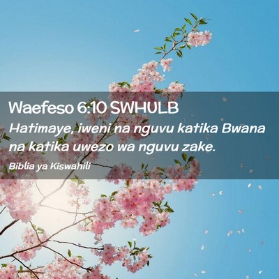 Picture 02 - Waefeso 6:10 SWHULB - Hatimaye, iweni na nguvu katika Bwana na katika - Bible Verse Picture