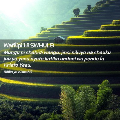 Picture 02 - Wafilipi 1:8 SWHULB - Mungu ni shahidi wangu, jinsi nilivyo na shauku - Bible Verse Picture