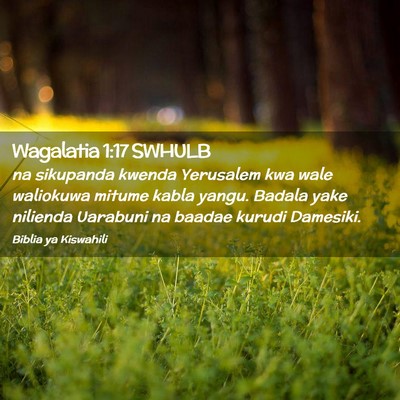 Picture 02 - Wagalatia 1:17 SWHULB - na sikupanda kwenda Yerusalem kwa wale waliokuwa - Bible Verse Picture