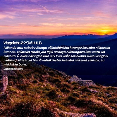 Picture 02 - Wagalatia 2:2 SWHULB - Nilienda kwa sababu Mungu alijidhihirisha kwangu - Bible Verse Picture