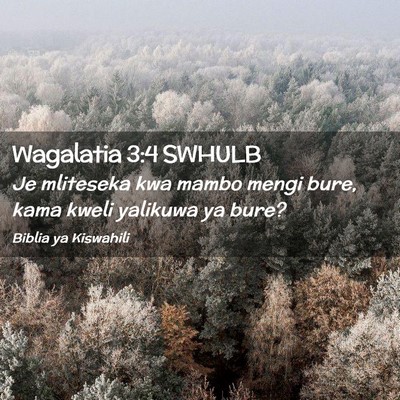 Picture 02 - Wagalatia 3:4 SWHULB - Je mliteseka kwa mambo mengi bure, kama kweli - Bible Verse Picture