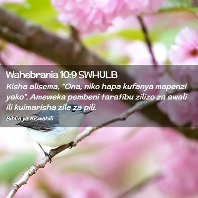 Picture 02 - Wahebrania 10:9 SWHULB - Kisha alisema, “Ona, niko hapa kufanya mapenzi - Bible Verse Picture