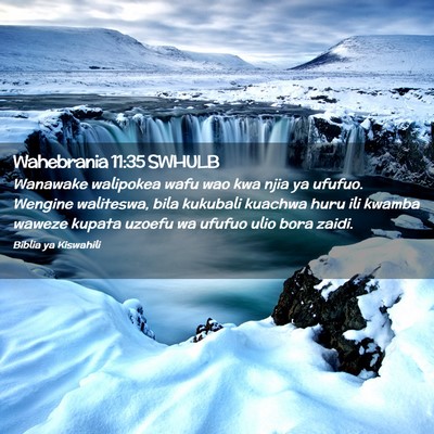 Picture 02 - Wahebrania 11:35 SWHULB - Wanawake walipokea wafu wao kwa njia ya ufufuo. - Bible Verse Picture