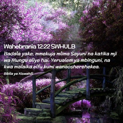 Picture 02 - Wahebrania 12:22 SWHULB - Badala yake, mmekuja mlima Sayuni na katika mji - Bible Verse Picture