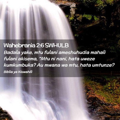 Picture 02 - Wahebrania 2:6 SWHULB - Badala yake, mtu fulani ameshuhudia mahali fulani - Bible Verse Picture
