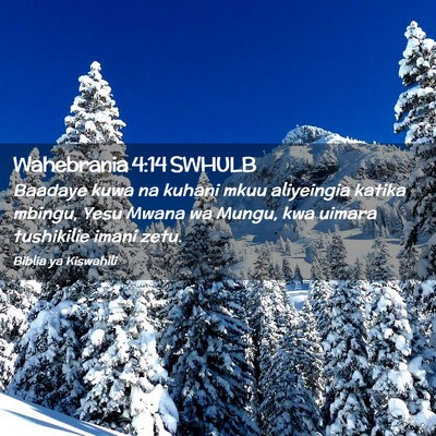 Picture 02 - Wahebrania 4:14 SWHULB - Baadaye kuwa na kuhani mkuu aliyeingia katika - Bible Verse Picture